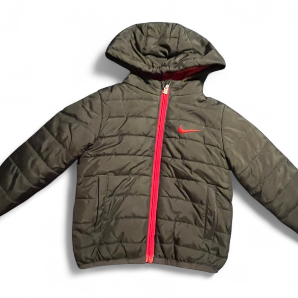 Nike Kids Puffer Jacket - Black with Red Details